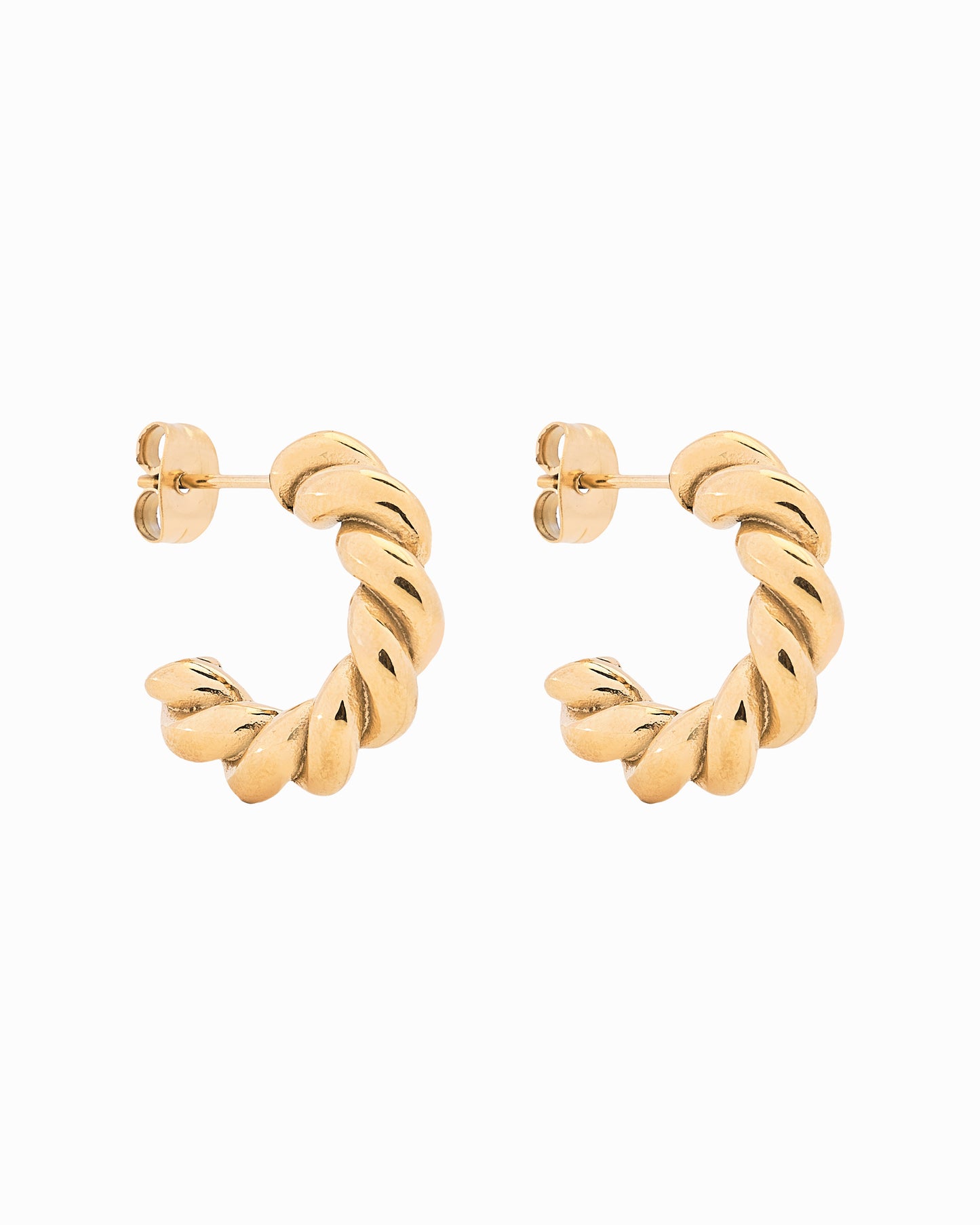 Mini Twist Hoop Earrings Gold
