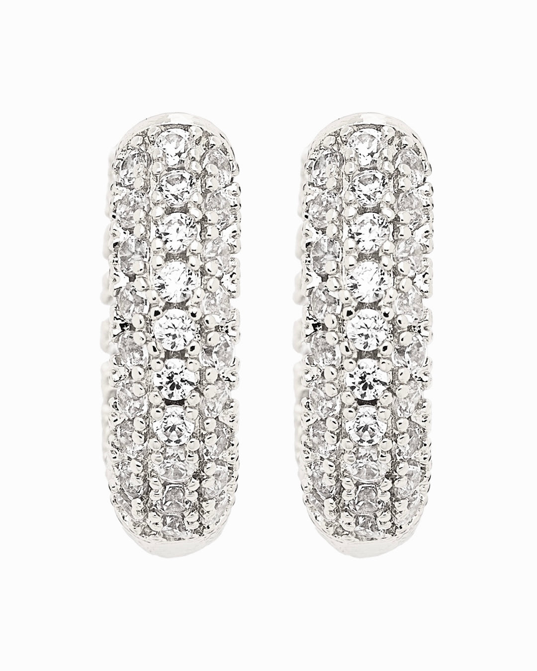 Luminous Hoop Earrings Silver