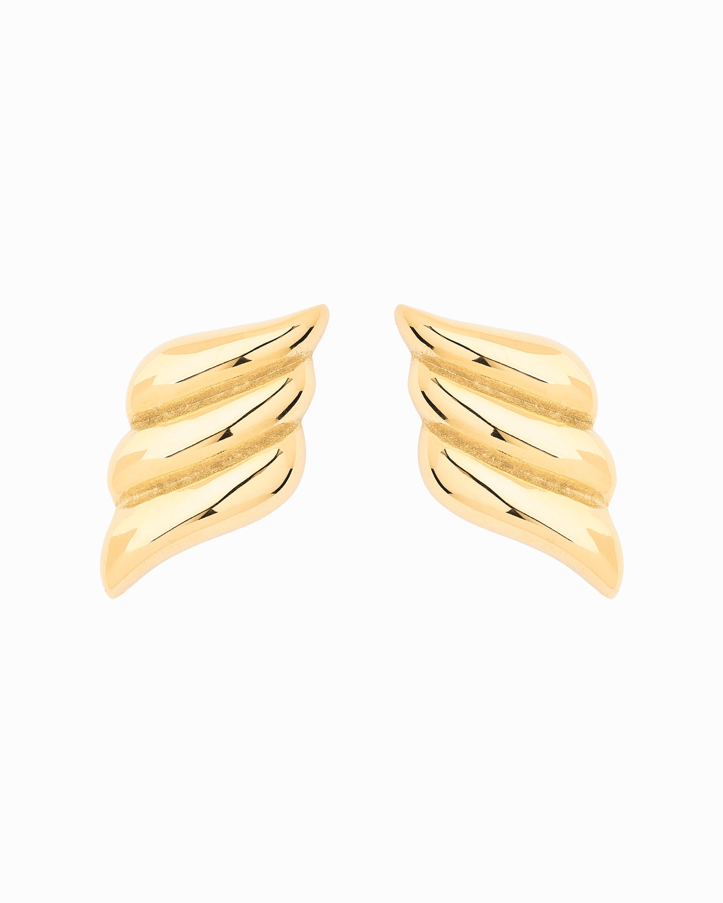 Wing Stud Earrings Gold