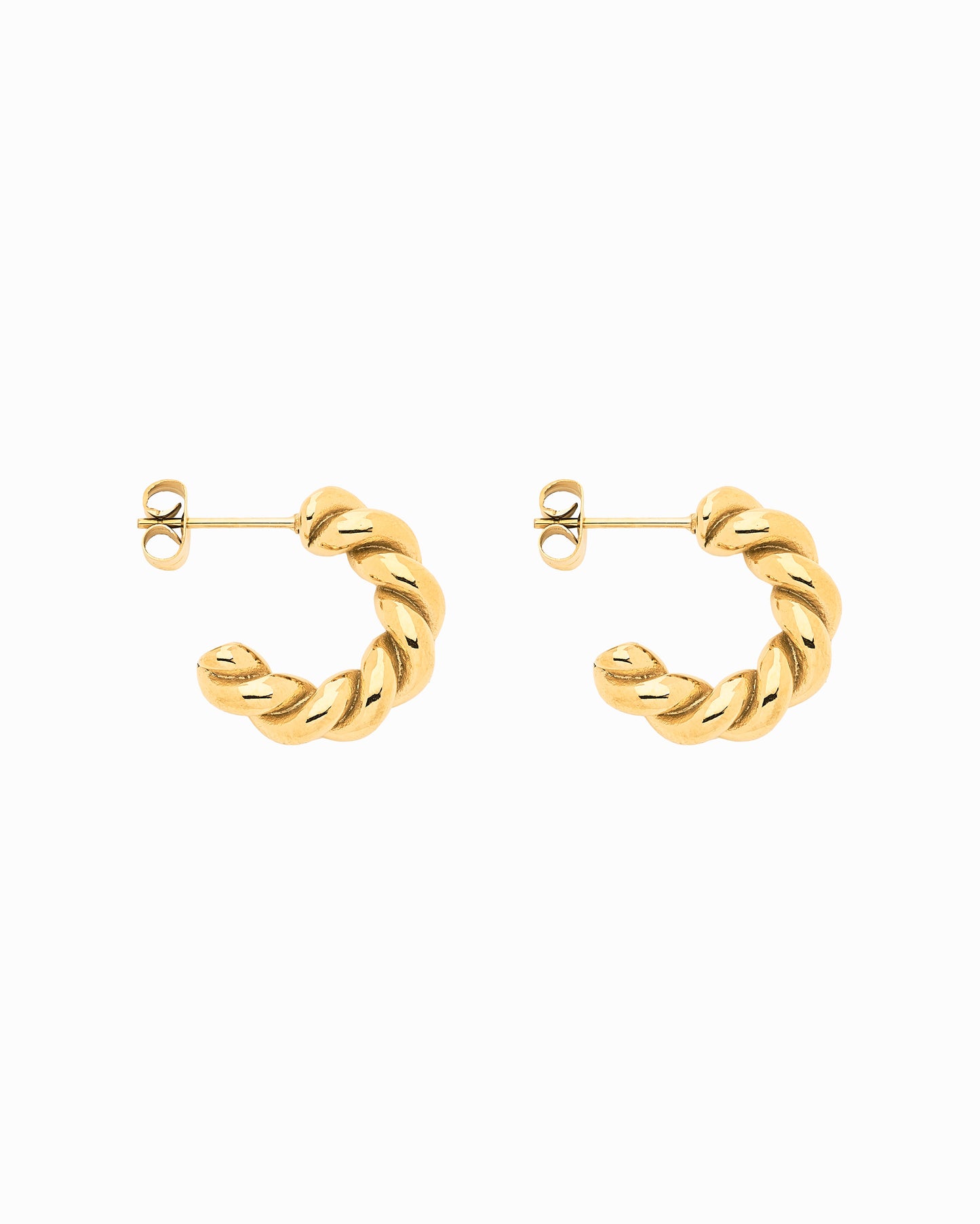 Mini Twist Hoop Earrings Gold