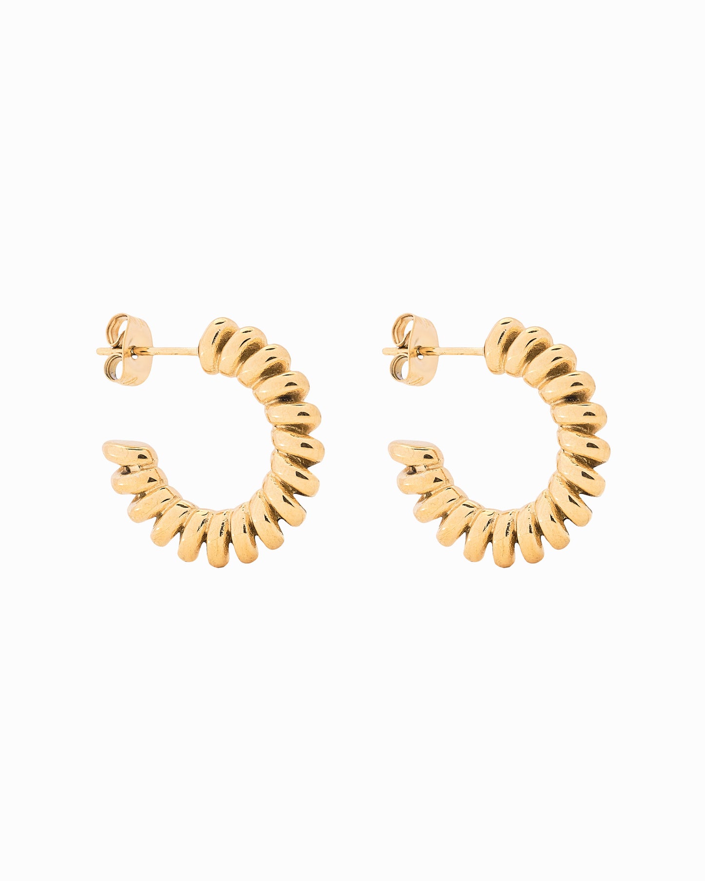 Coil Hoop Earrings Gold