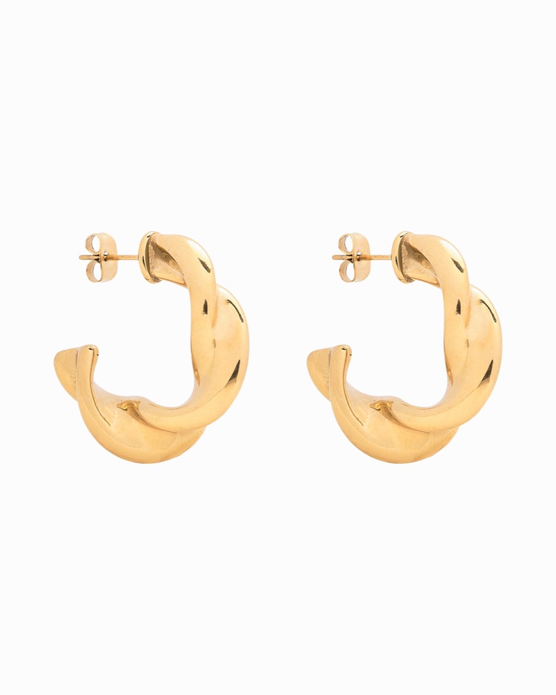 Spiral Hoop Earrings Gold