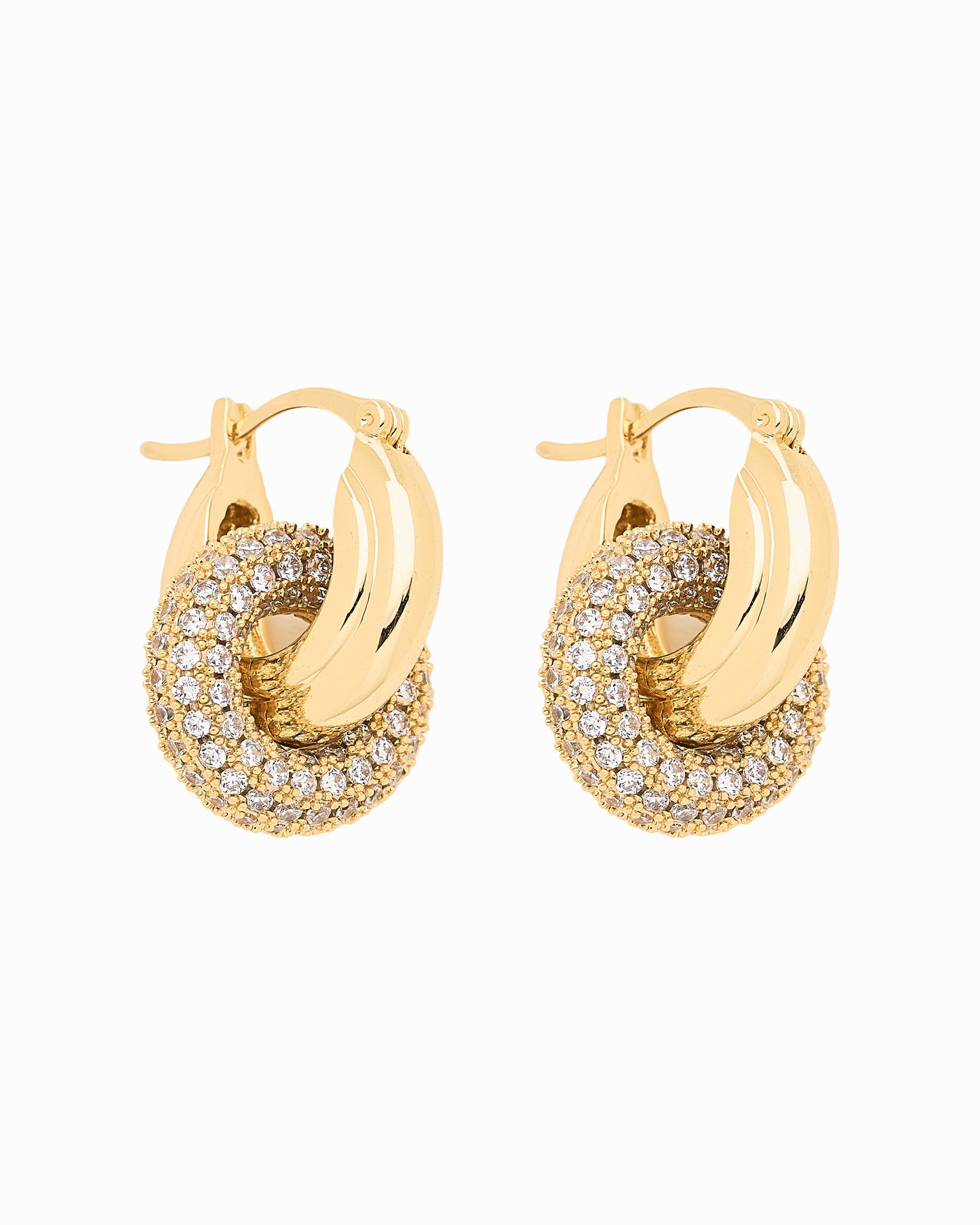 Luminous Duo Hoop Earrings Gold