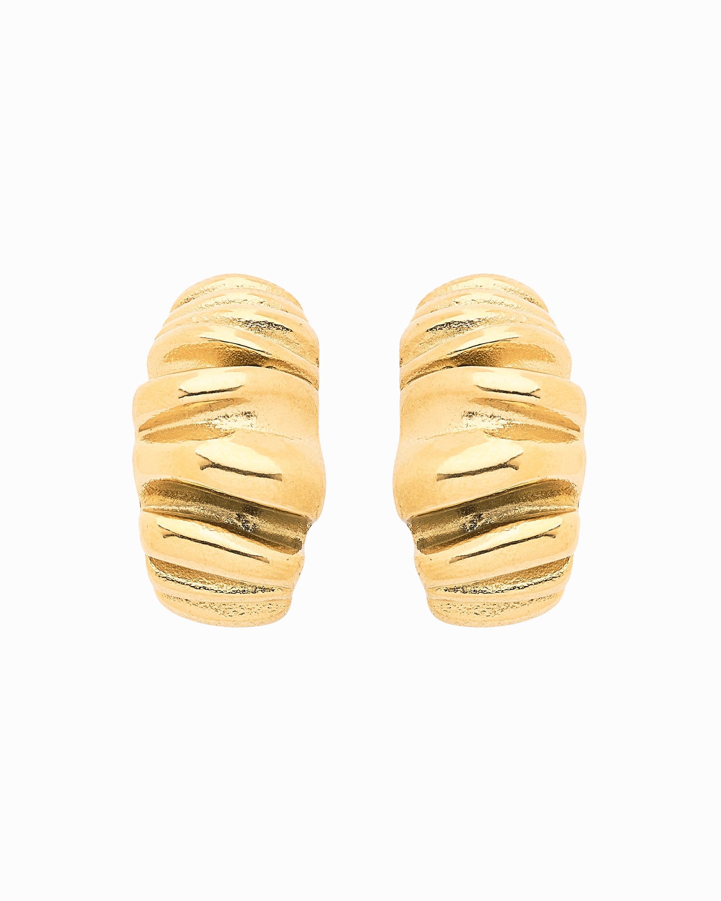 Abstract Hoop Earrings Gold