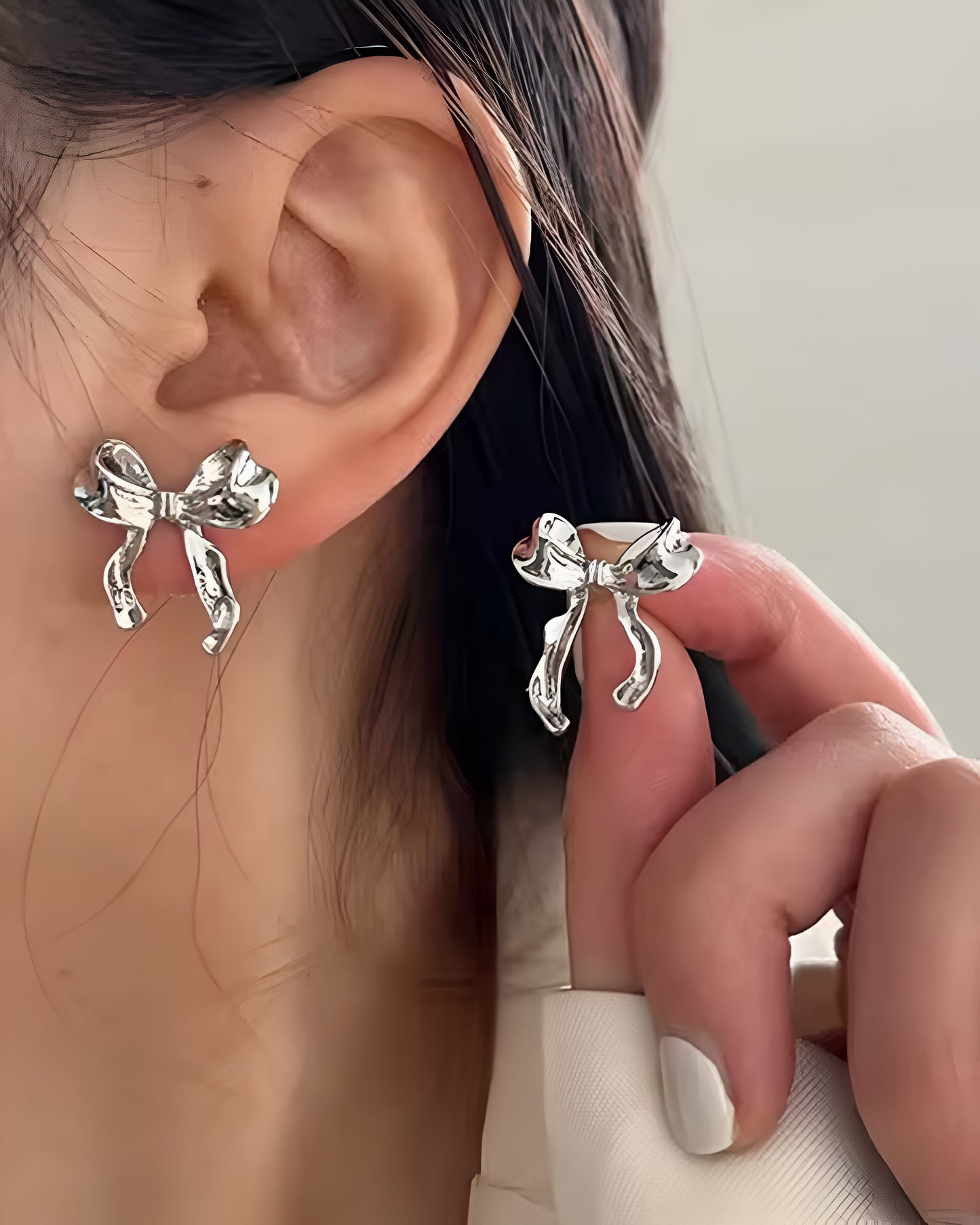 Bow Earrings Silver