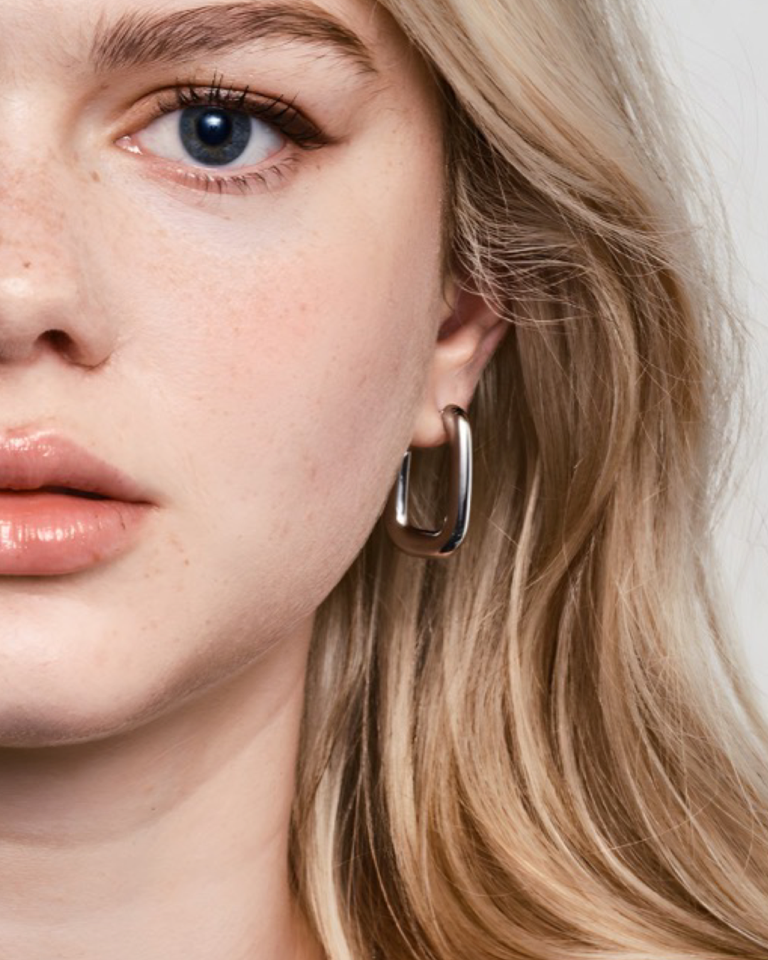 Link Hoop Earrings Silver