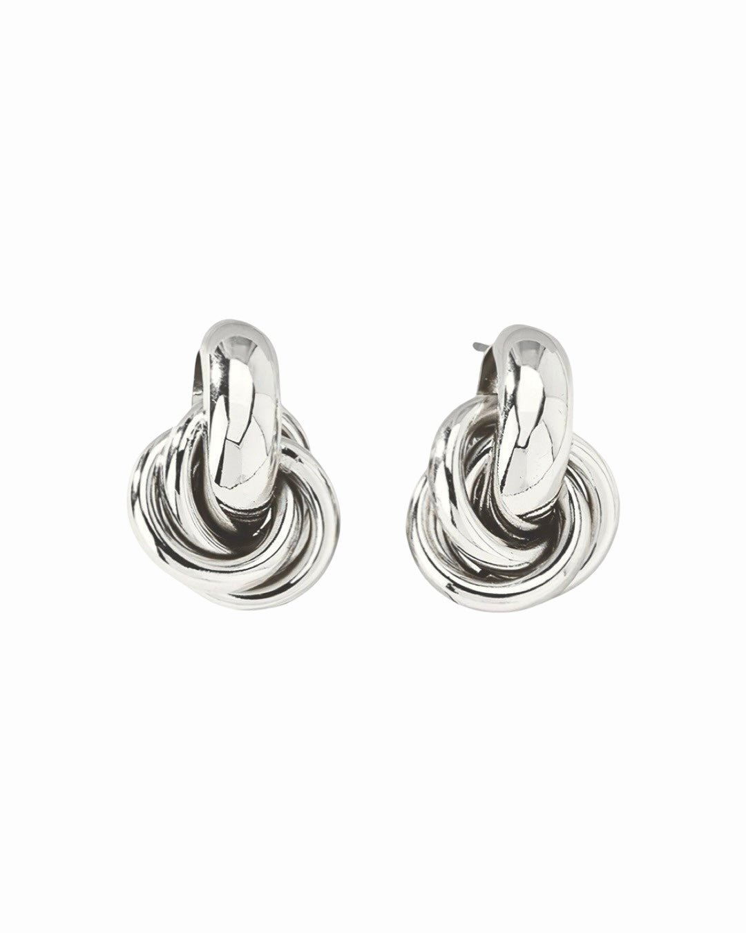 Triple Knot Earrings Silver