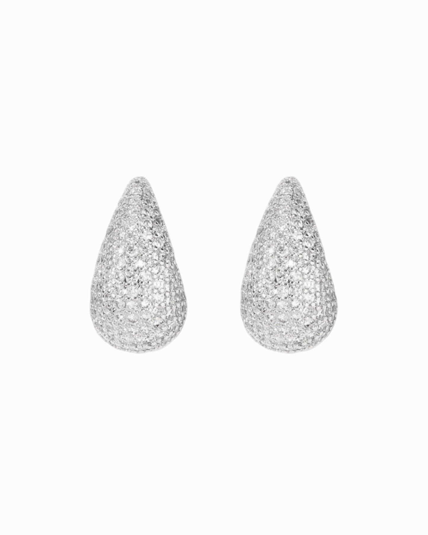 Luminous Drop Earrings Silver