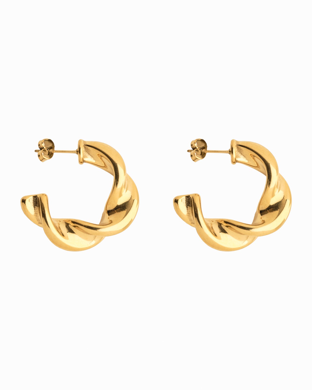 Spiral Hoop Earrings Gold