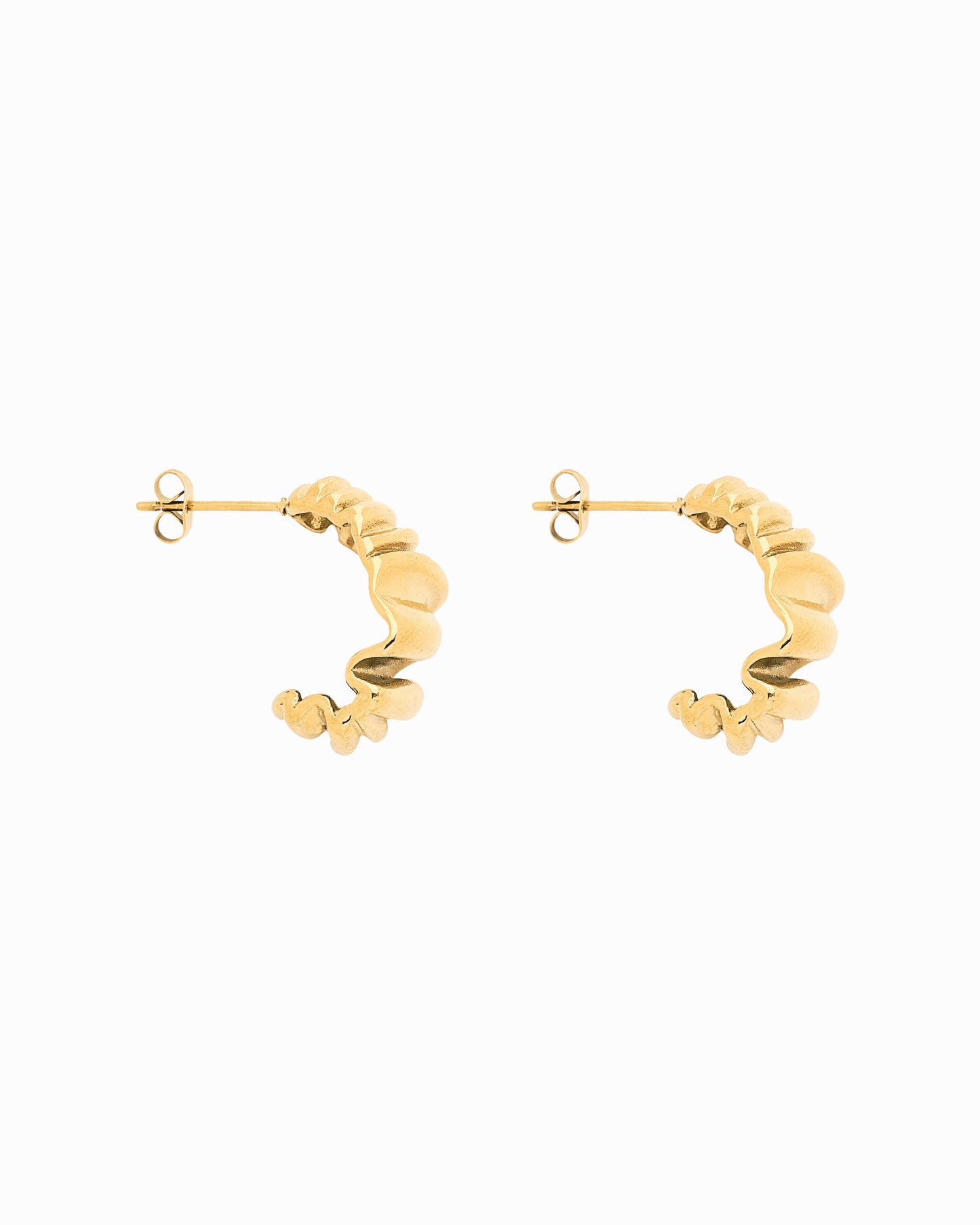Abstract Hoop Earrings Gold