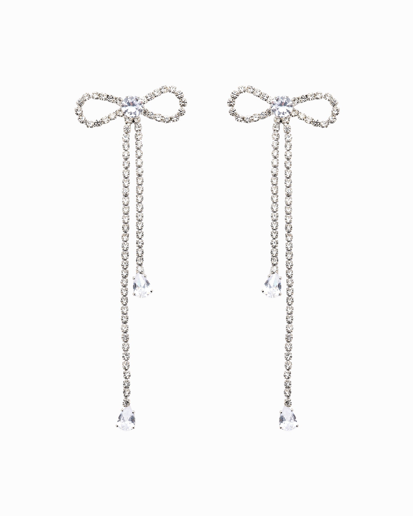 Luminous Bow Earrings Silver