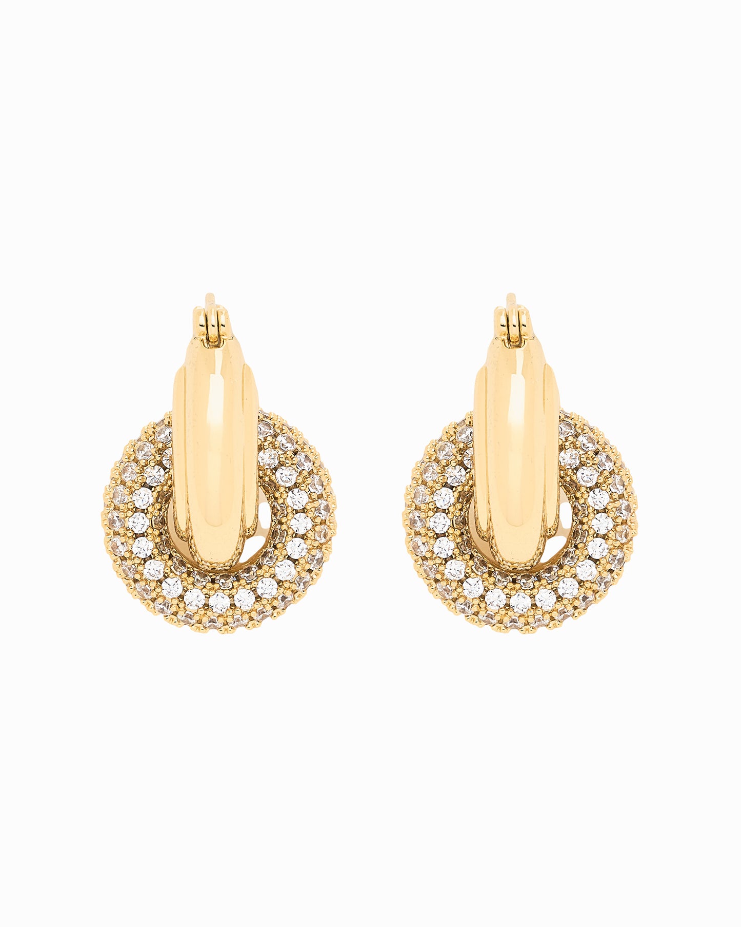 Luminous Duo Hoop Earrings Gold