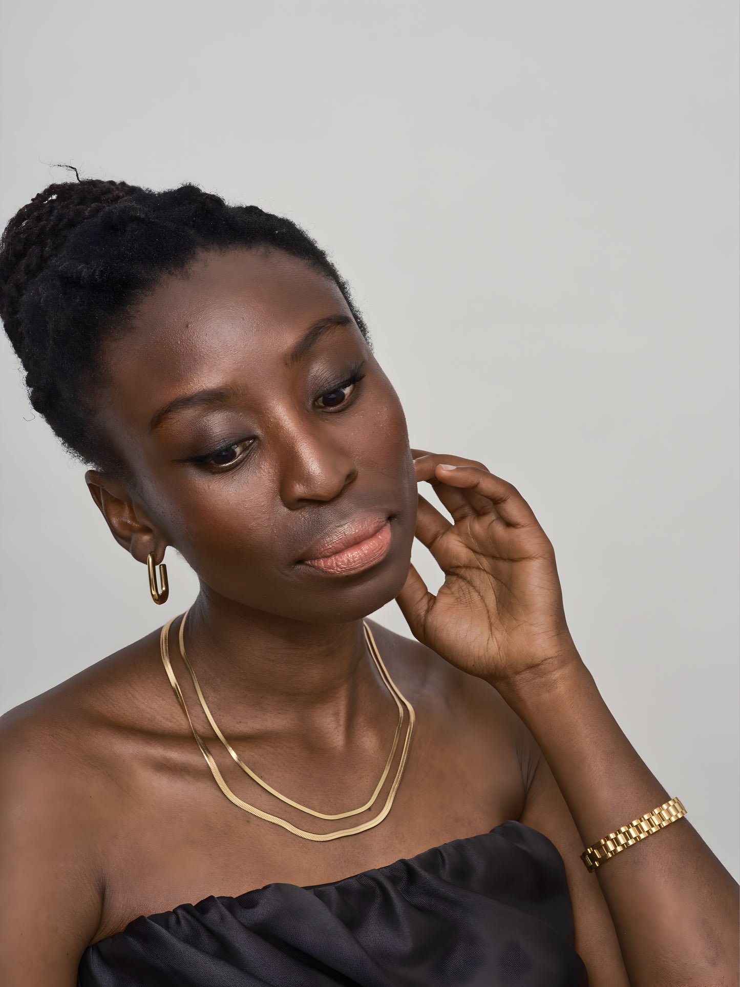 Link Hoop Earrings Gold