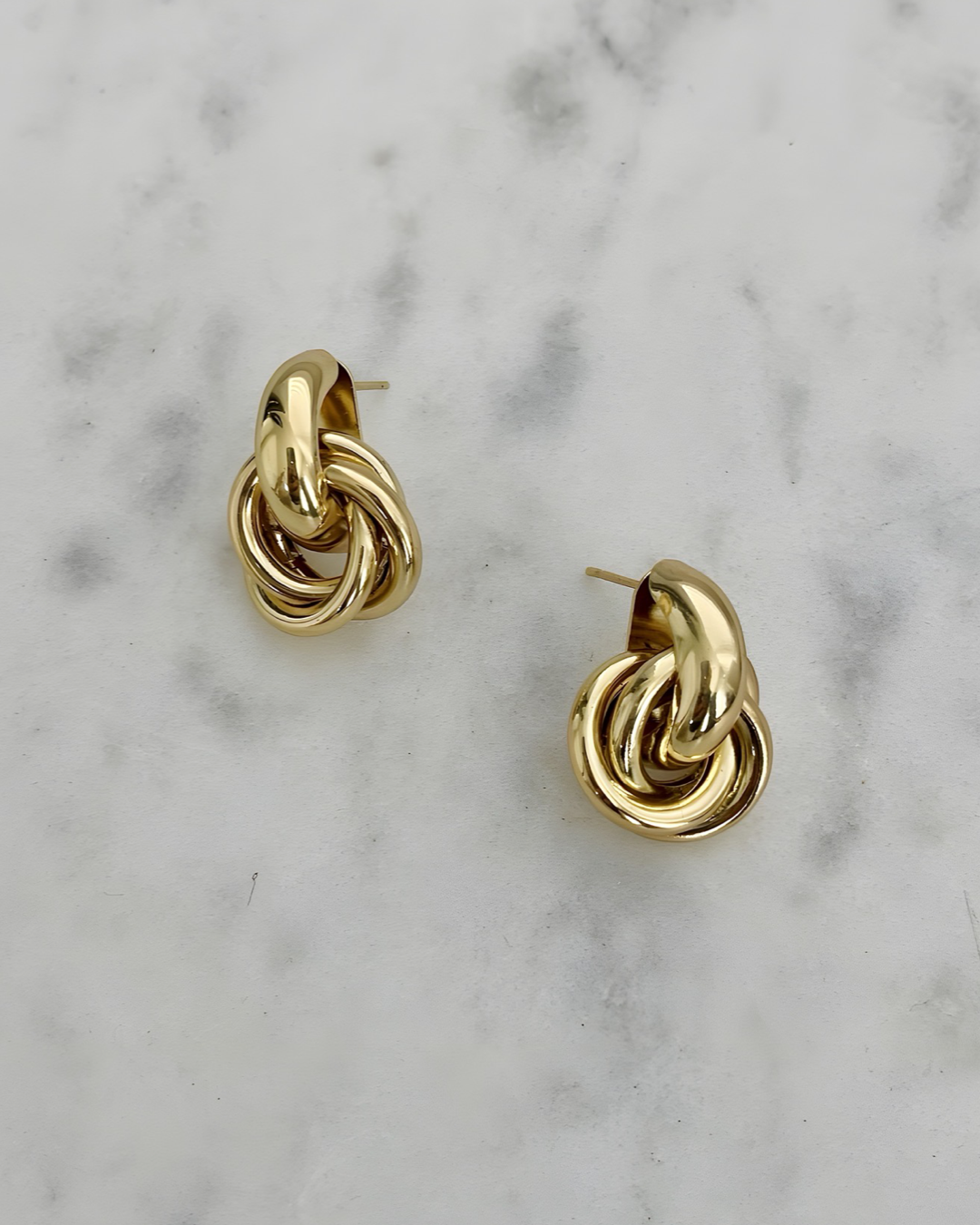 Triple Knot Earrings Gold