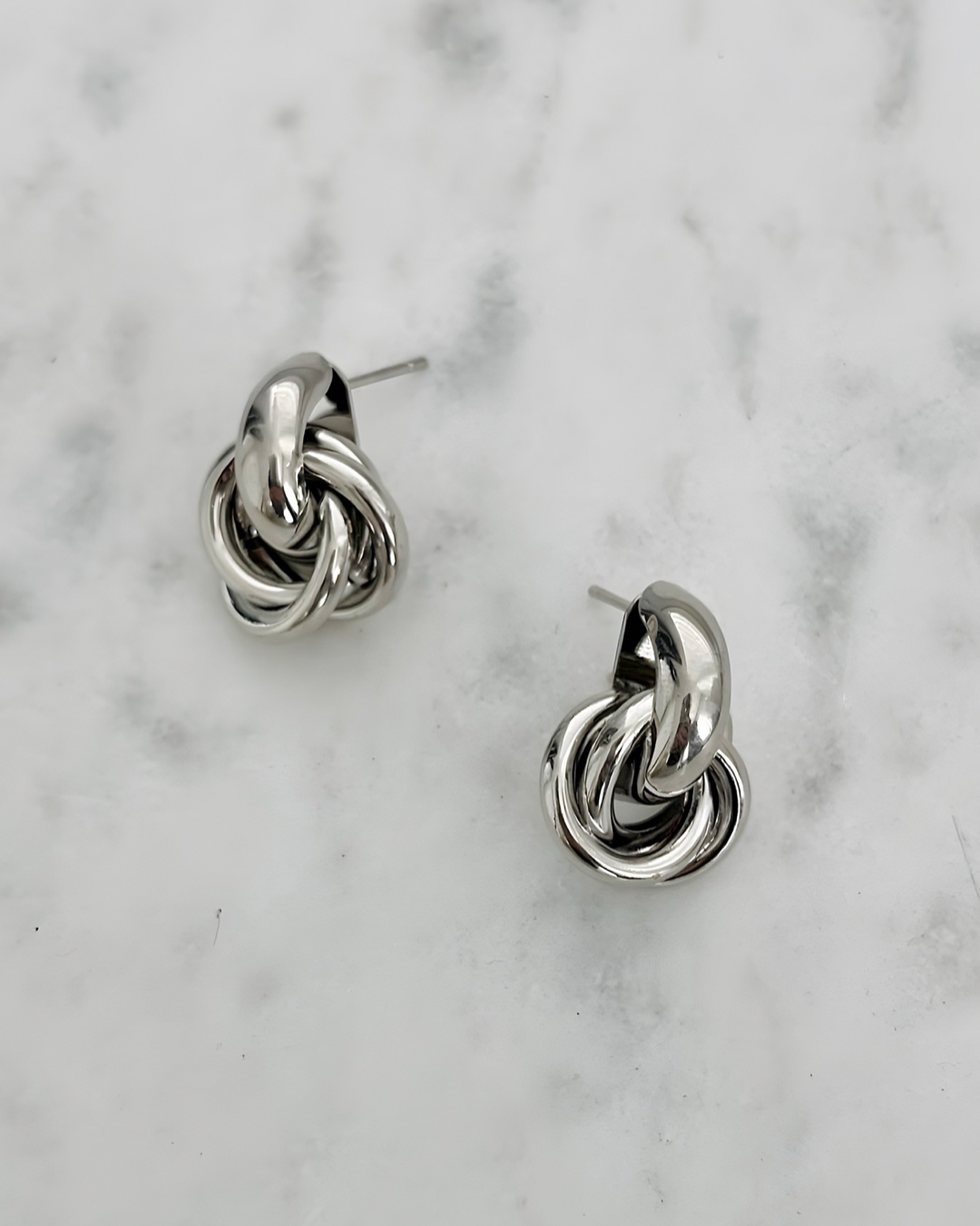 Triple Knot Earrings Silver
