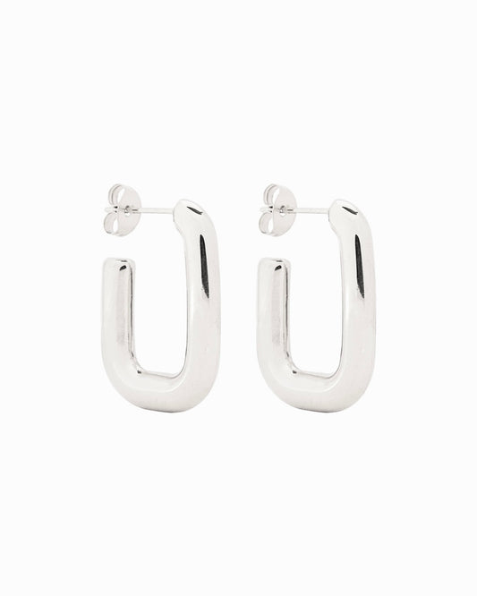 Link Hoop Earrings Silver