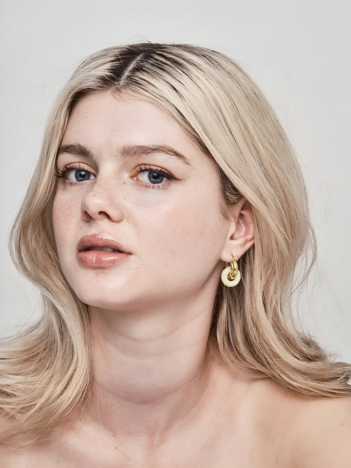 Luminous Duo Hoop Earrings Gold