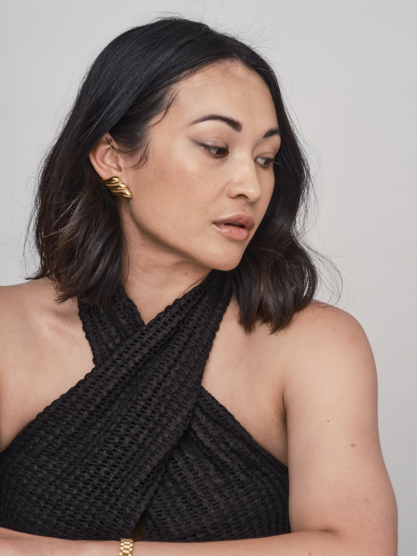 Wing Stud Earrings Gold