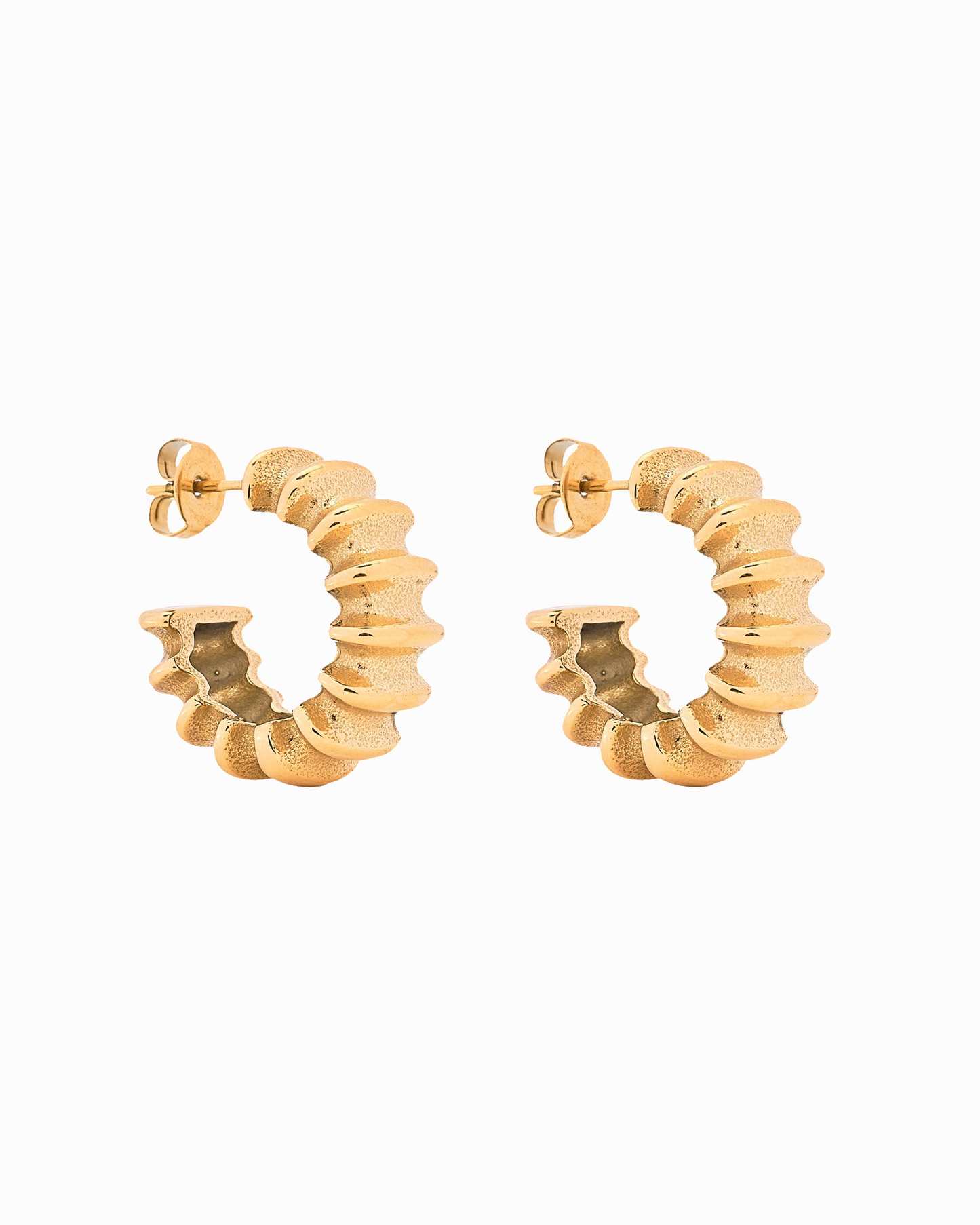 Rib Hoop Earrings