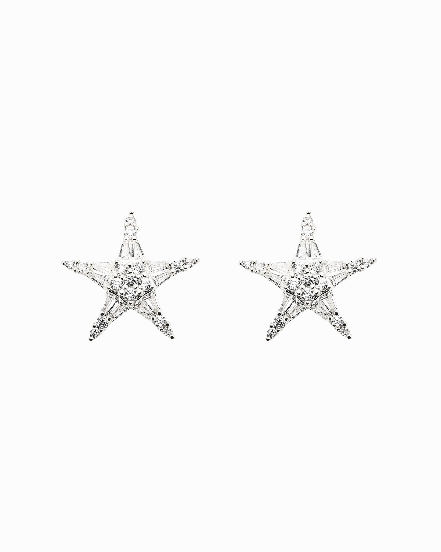Luminous Star Earrings Silver