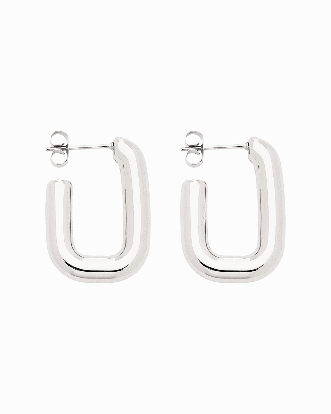 Link Hoop Earrings Silver