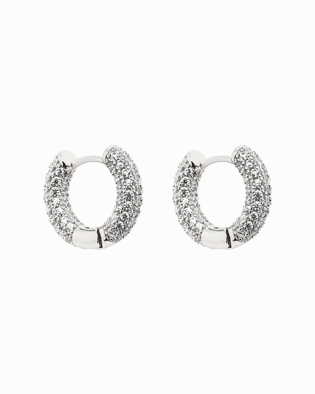 Luminous Hoop Earrings Silver
