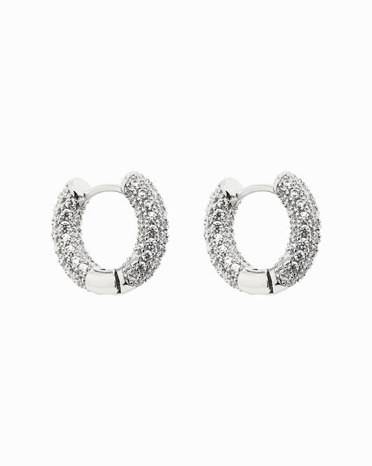 Luminous Hoop Earrings Silver
