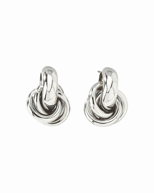 Triple Knot Earrings Silver