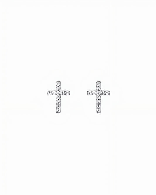Cross Studs Silver
