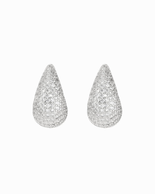 Luminous Drop Earrings Silver