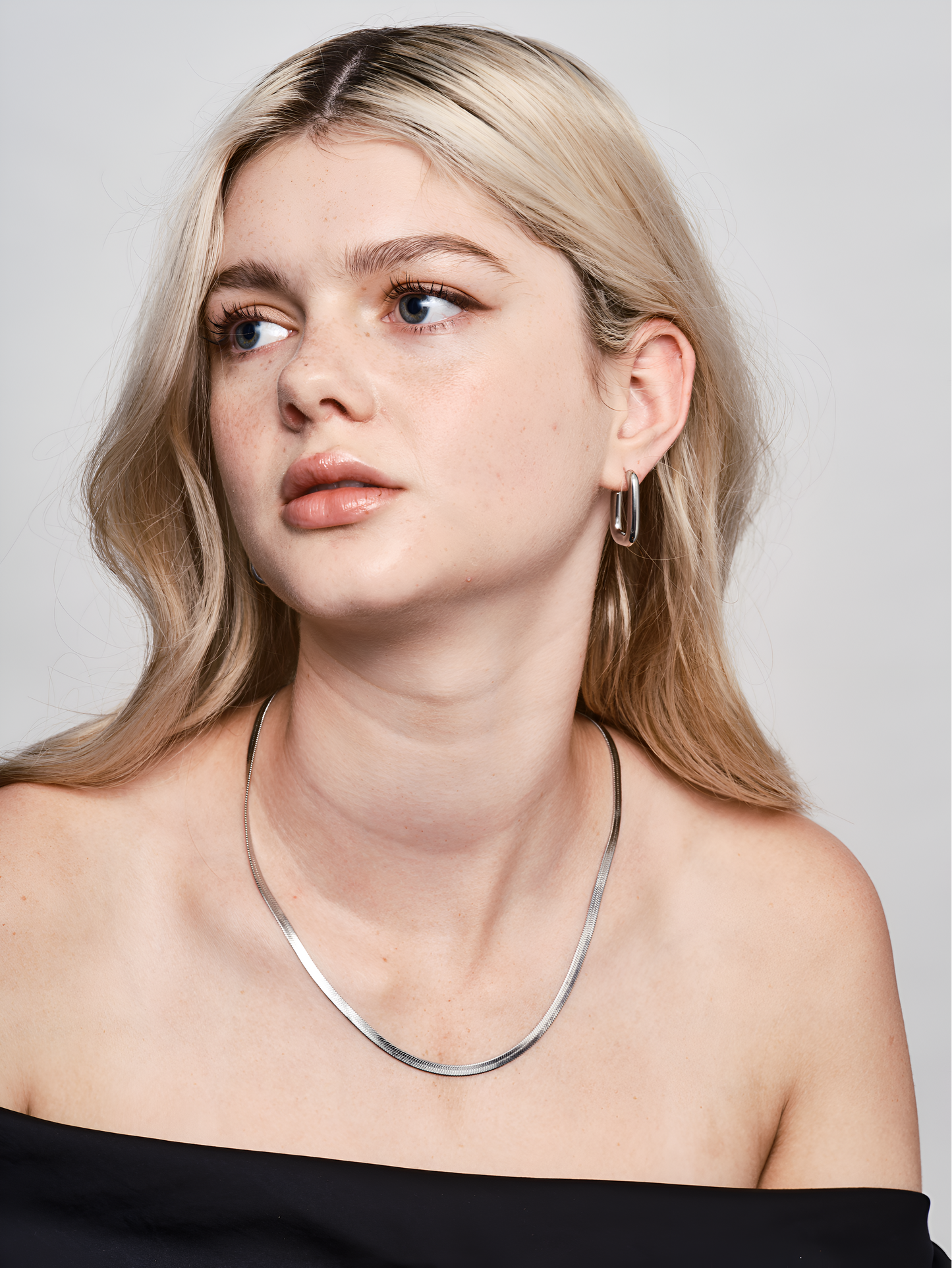 Link Hoop Earrings Silver