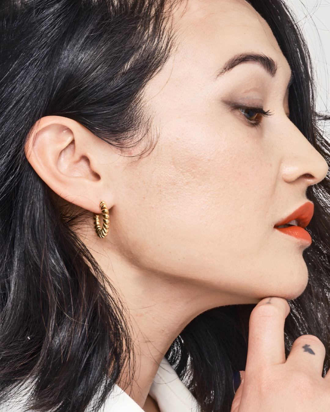 Coil Hoop Earrings Gold