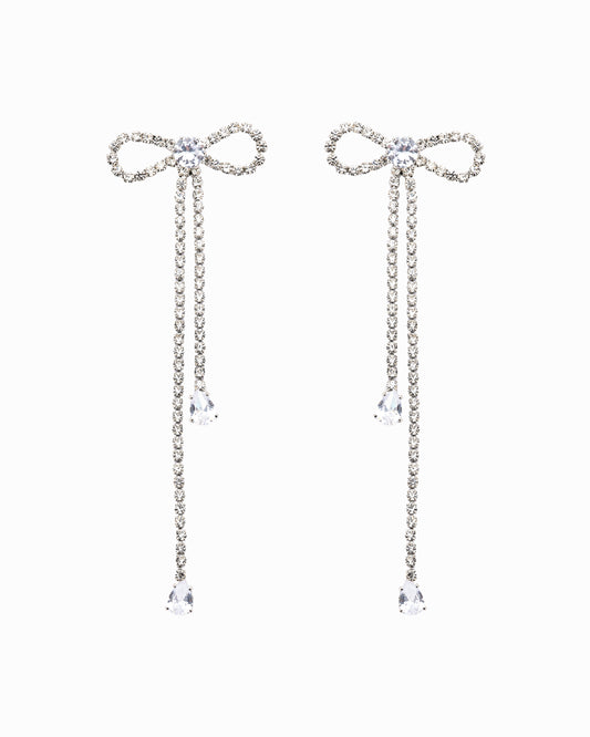 Luminous Bow Earrings Silver
