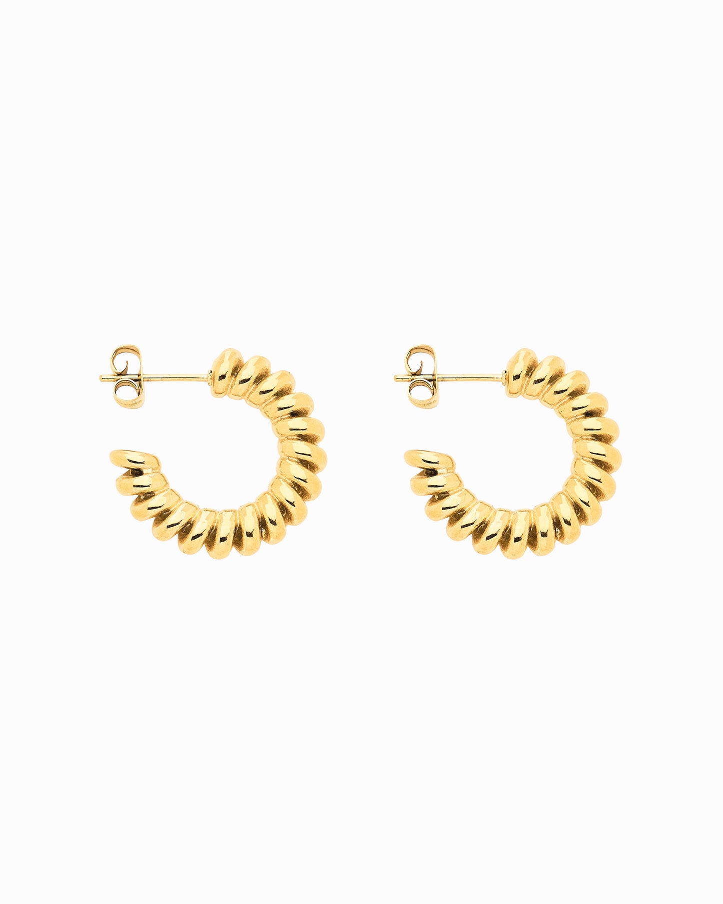 Coil Hoop Earrings Gold