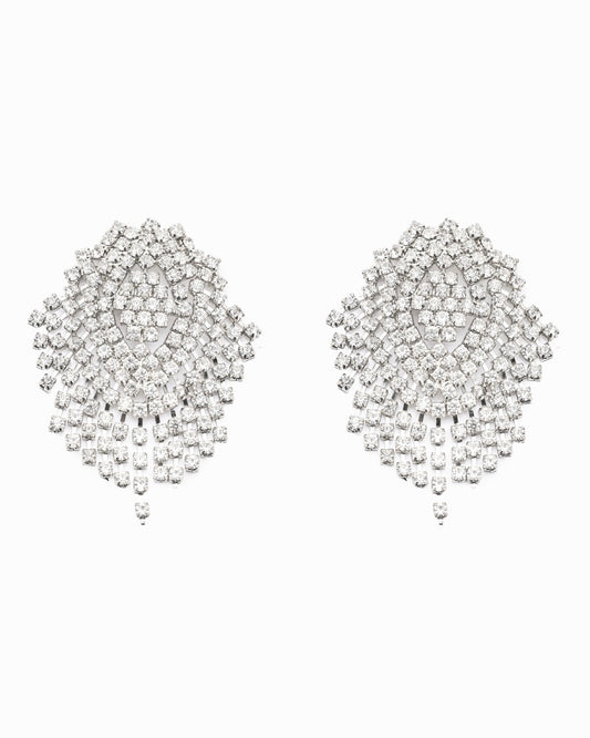 Luminous Chandelier Earrings Silver