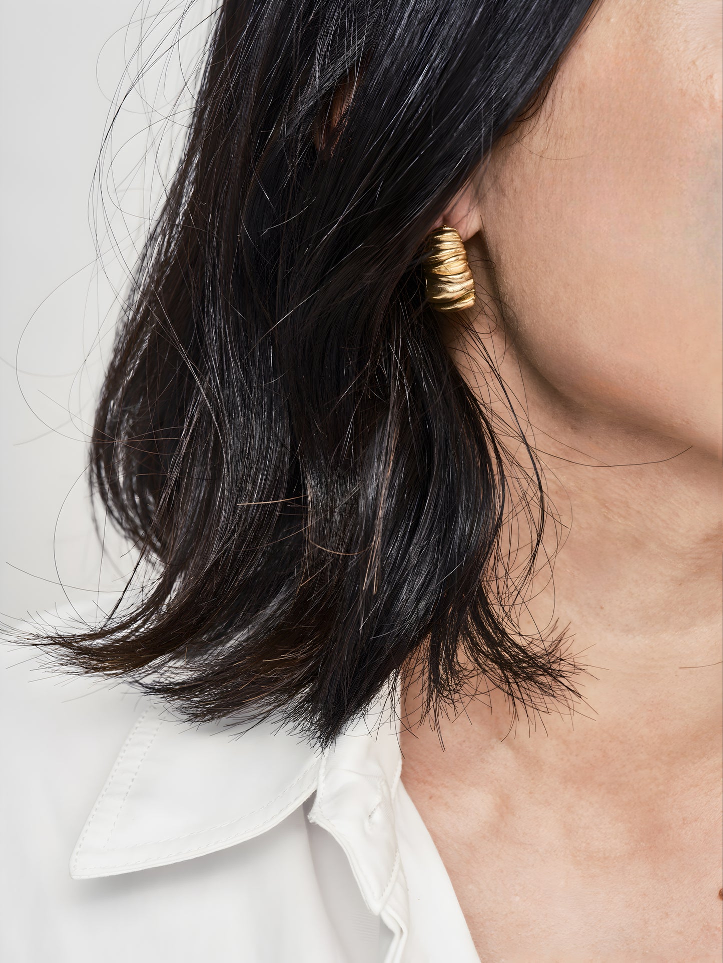 Abstract Hoop Earrings Gold
