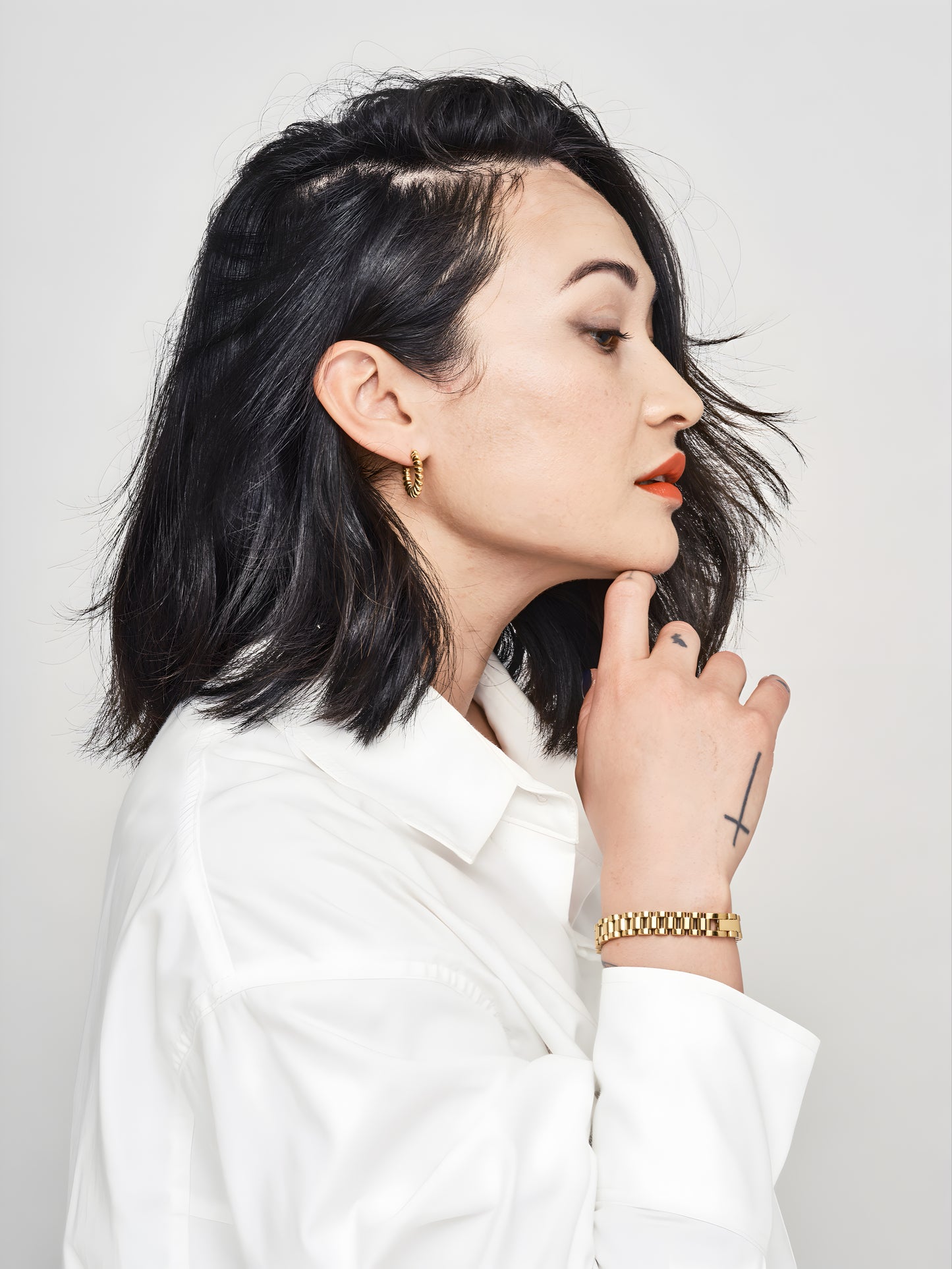 Coil Hoop Earrings Gold