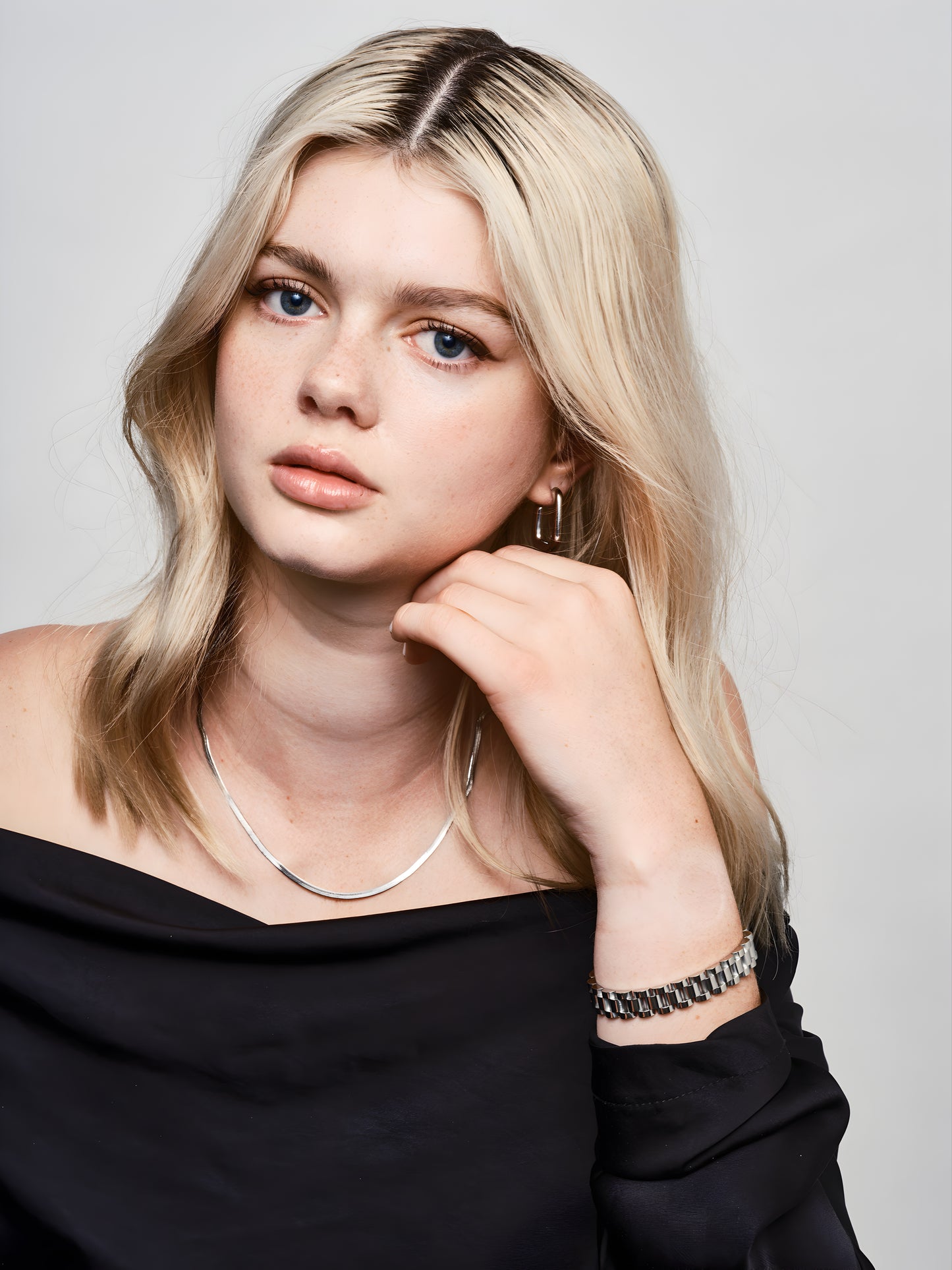 Link Hoop Earrings Silver